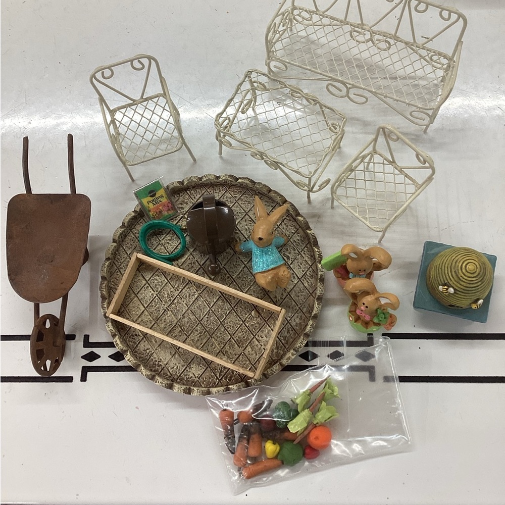 Miniature Garden Furniture and Accessories Set